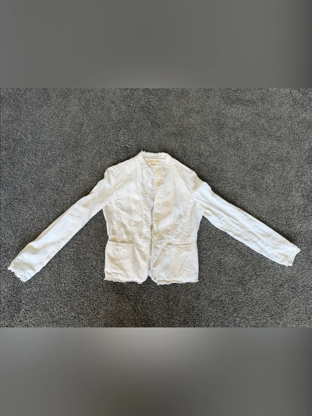 Michael Kors White Button-Front Lightweight Jacket